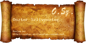 Oszter Szilveszter névjegykártya
