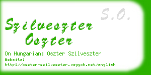 szilveszter oszter business card